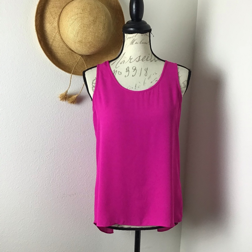 Express-Fuchsia Open Back Tank